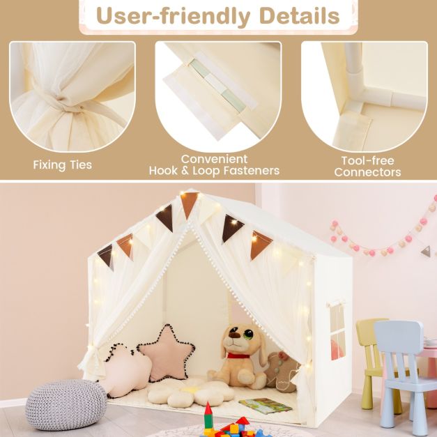 Coast Kindertent met Mat en Verlichting - Wit -