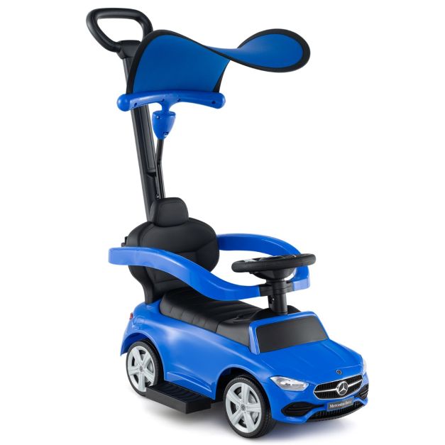 Coast Mercedes-Benz Duwauto 3-in-1 – 84 × 39 × 90 cm – Loopauto met Duwstang, Kap, Geluid en Opbergruimte
