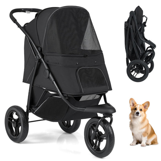 Coast Hondenwagen Zwart – 110 x 57 x 105 cm – Opvouwbaar – Voor Kleine en Middelgrote Honden