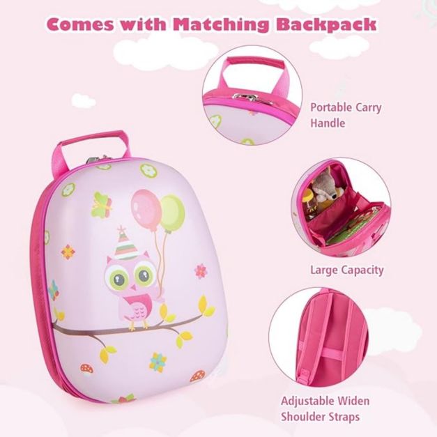 Coast 2-Delige Kinderkofferset - 360° Wielen - 33 x 22 x 41 cm - ABS - Roze