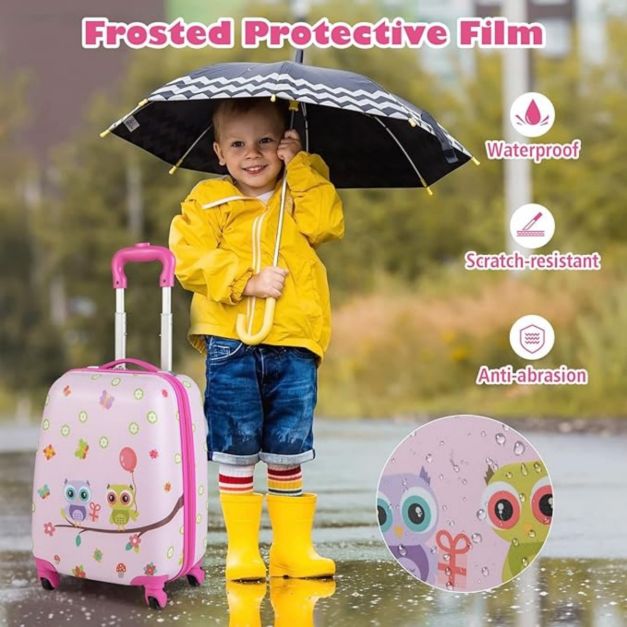Coast 2-Delige Kinderkofferset - 360° Wielen - 33 x 22 x 41 cm - ABS - Roze