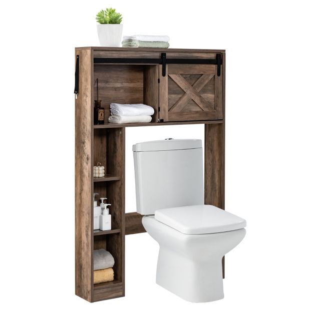 Coast Toiletkast – Met Schuifdeur – 84 x 17 x 128 cm – Bruin