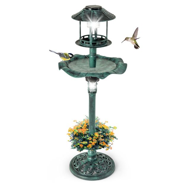 Coast Vogelvoederhuisje - Zonne-energie - PP - Ø43x110cm - Groen