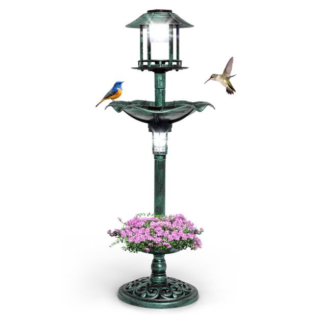 Coast Vogelvoederhuisje - Zonne-energie - PP - Ø43x110cm - Groen