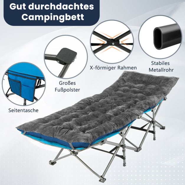 Coast Ligbedkussen Grijs – Dik Loungestoelkussen met Bevestigingsbanden – 190 x 70 x 7 cm