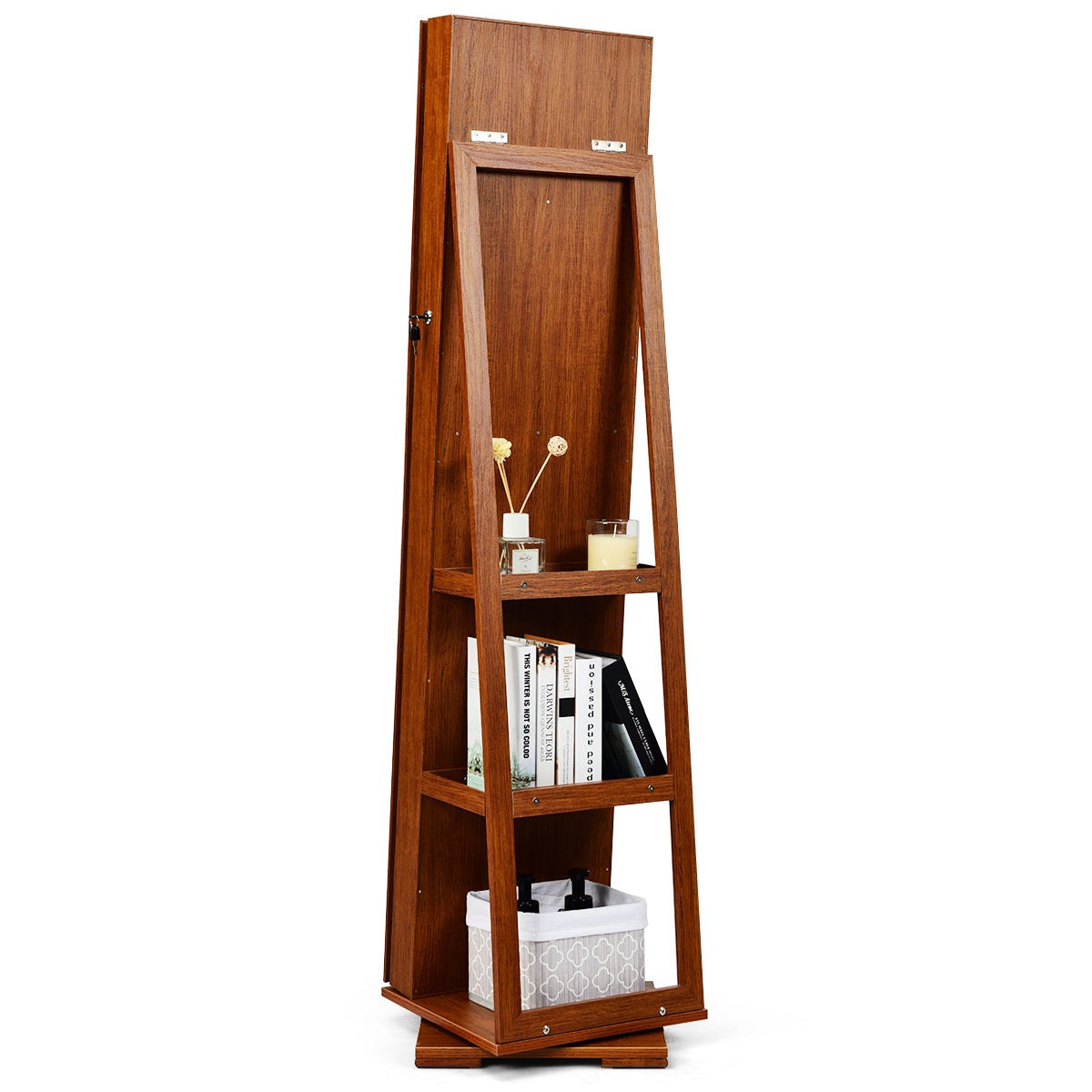 Coast Juwelenkast Met Spiegel - 39 x 39 x 161 cm - Bruin