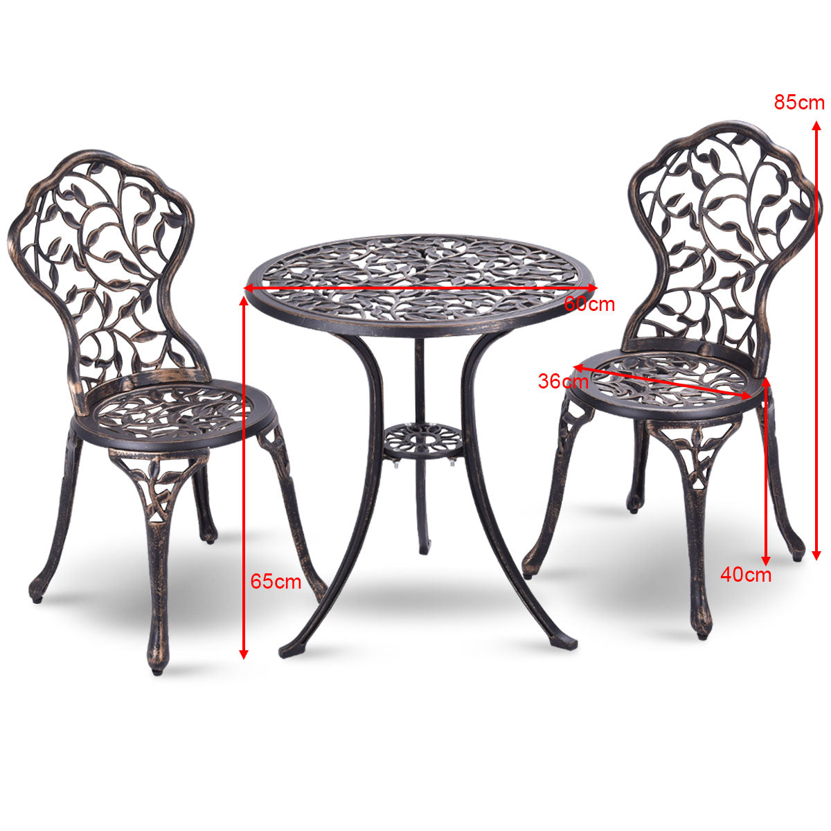 Coast - 3-Delige buiten bistro set - Tafel en twee stoelen