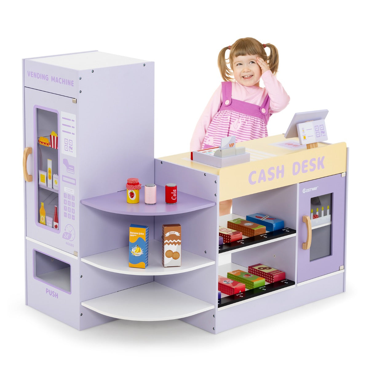 coast Kinderwinkel – Supermarktset met Kassa - roze