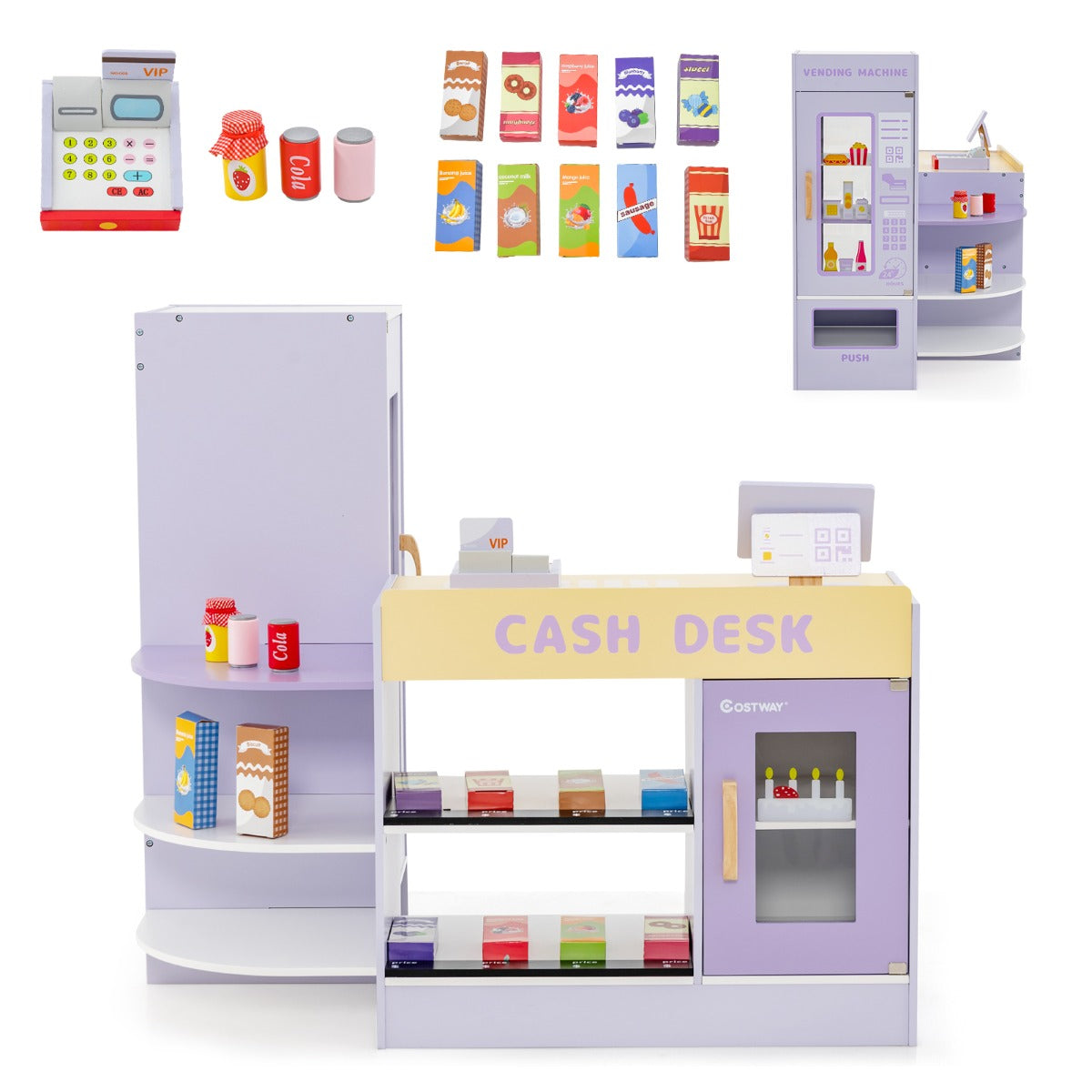 coast Kinderwinkel – Supermarktset met Kassa - roze