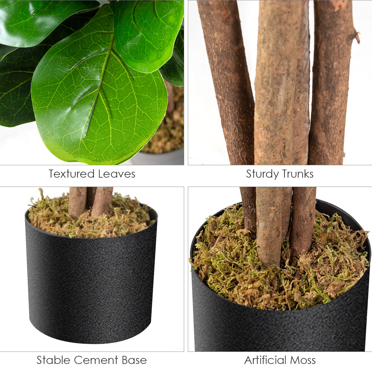 Coast 120 cm Artificial Fig Tree Art Plant Decoratie met Flowerpot