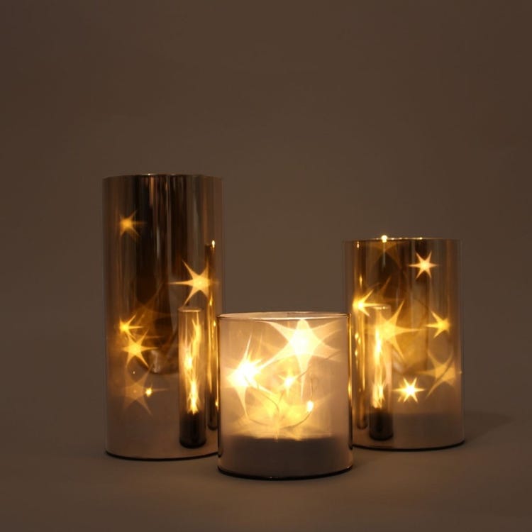 Coffret Sterlampen - 3 Stuks - Decoratief - Tafellamp - Zilver/Multicolor