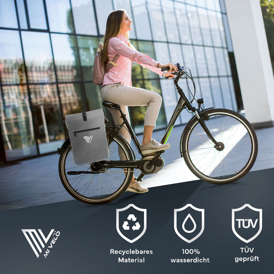 MIVELO 3-in-1 Fietstas & Rugzak – Waterdicht – 25L – Inclusief Laptopvak – Vollreflektierend