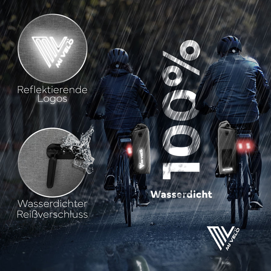 MIVELO 3-in-1 Fietstas & Rugzak – Waterdicht – 25L – Inclusief Laptopvak – Vollreflektierend