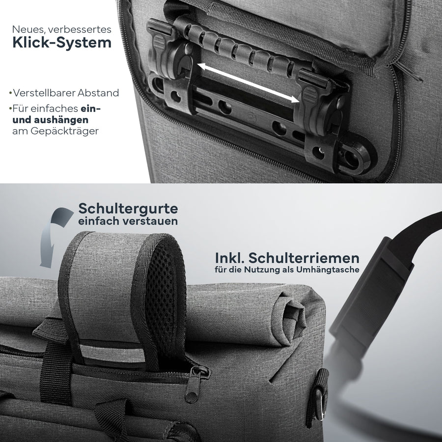 MIVELO 3-in-1 Fietstas & Rugzak – Waterdicht – 25L – Inclusief Laptopvak – Vollreflektierend