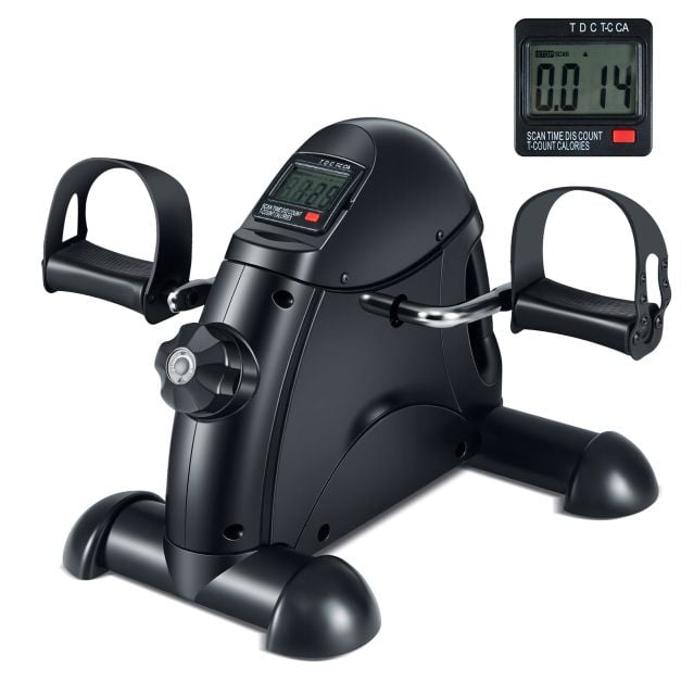 Coast Mini Pedaltrainer – Hometrainer voor Arm- en Beentraining met LCD Display 39 x 35 x 30 cm – Zwart