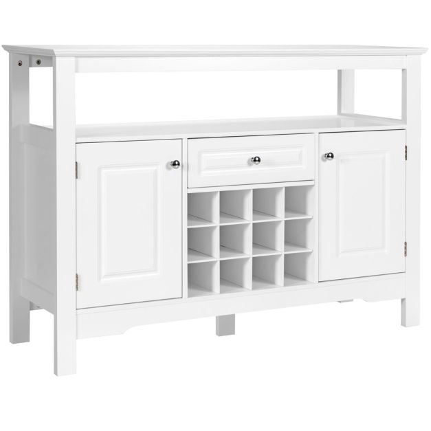 Coast Dressoir – Met Wijnrek – MDF – Modern Design – 117 x 41 x 83 cm – Wit