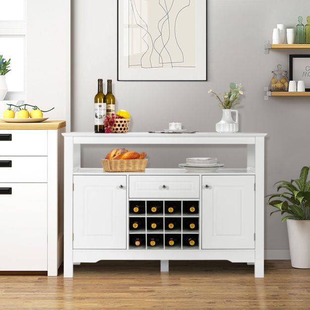 Coast Dressoir – Met Wijnrek – MDF – Modern Design – 117 x 41 x 83 cm – Wit