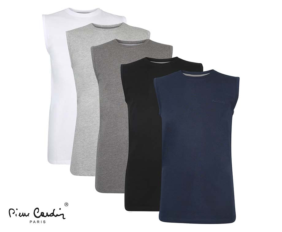Pierre Cardin Paris Mouwloos T-shirt – Zwart – L | Klassiek Design & Hoog Comfort