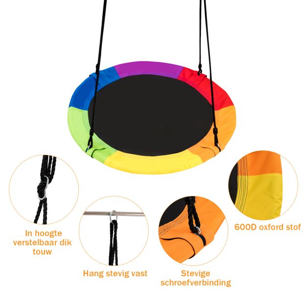 Coast Schommel - Tot 150Kg - φ100cm - Oxford Stof - Tot 180cm Hoog - Veelkleurig