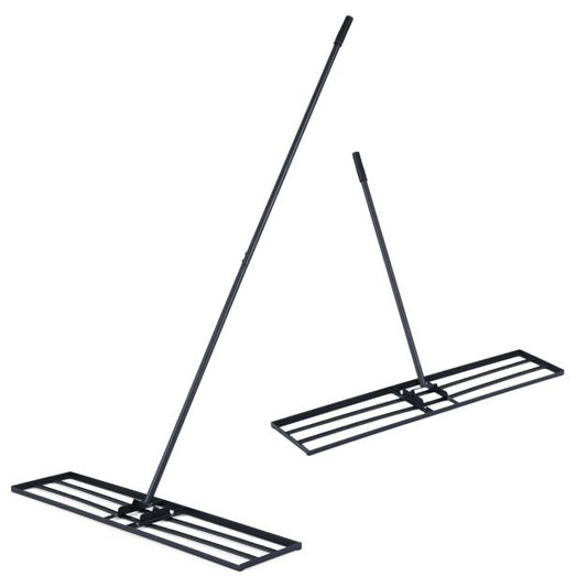 Coast Nivelleerhark Zwart/Zilver – Ergonomische Egaliseerhark voor Gazon – 106 x 25 cm