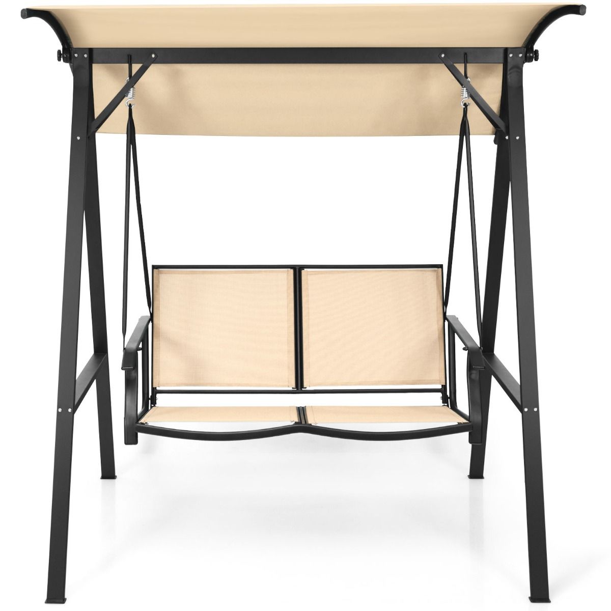 Coast Tuinschommel Met Luifel - 2-Zits - Metalen Frame - 152 x 112 x 165 cm - Beige