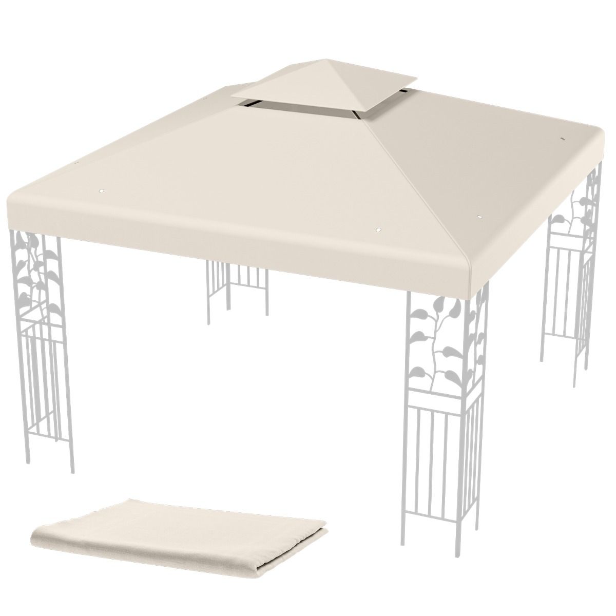 Coast Vervaningsdak - Weerbestendig - 3x3 M - Incl. Afvoergaten & Klittenbandsluitingen - Beige