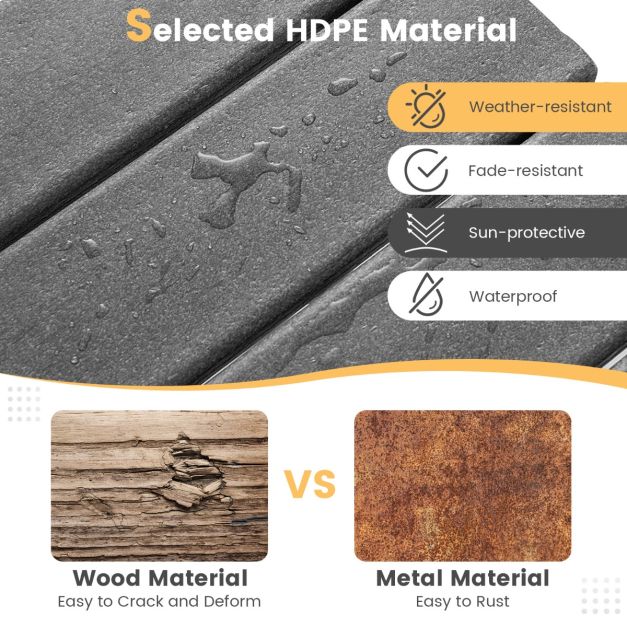 Coast Adirondack Bijzettafel - HDPE - Weerbestendig - Grijs