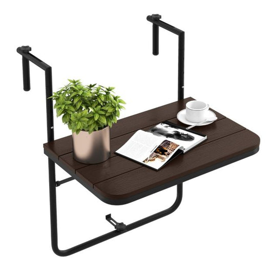 Coast Balkontafel - hangend - Max. 30 kg - Zwart / Bruin - 63 x 60 x 84 cm