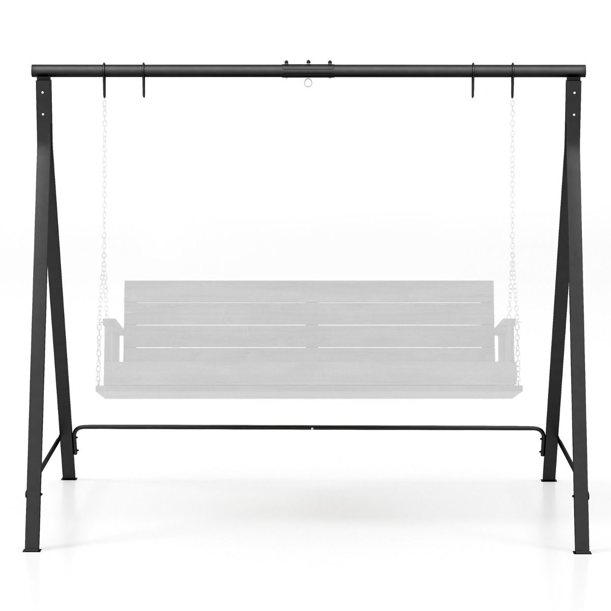 Coast Frame voor Schommelbank/Hangstoel - 5 Ophangringen - Metaal Zwart -210 x 115 x 175 cm - Max 160kg