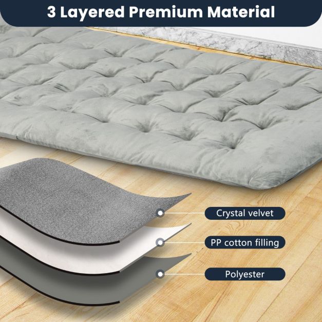 Coast Veldbed Matras – 7 cm Dikte – Met 4 Bevestigingsbanden – 190 x 70 cm – Grijs