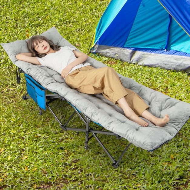 Coast Veldbed Matras – 7 cm Dikte – Met 4 Bevestigingsbanden – 190 x 70 cm – Grijs