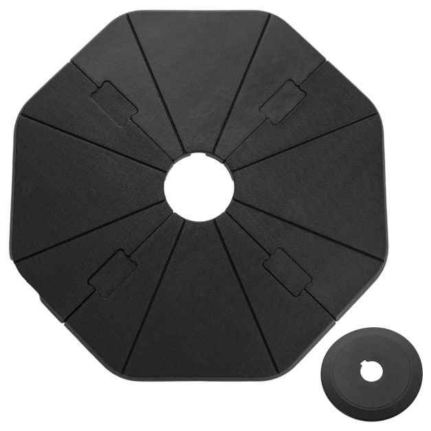 Coast Parasolvoet - 4-Plaats - Navulbaar - 116 x 110 x 7 cm - Zwart