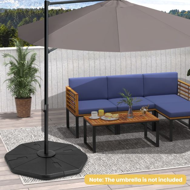 Coast Parasolvoet - 4-Plaats - Navulbaar - 116 x 110 x 7 cm - Zwart