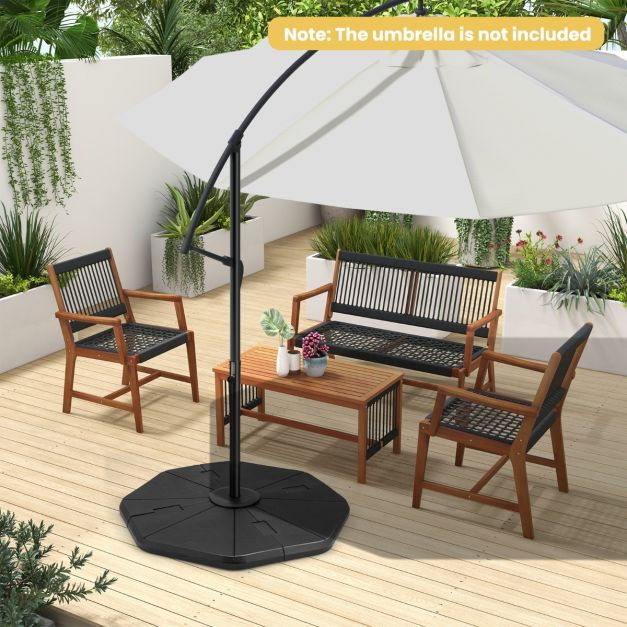 Coast Parasolvoet - 4-Plaats - Navulbaar - 116 x 110 x 7 cm - Zwart