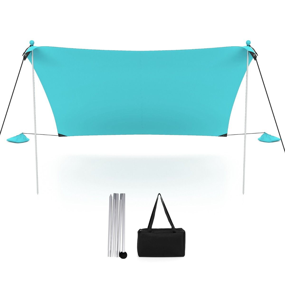 Coast Draagbare Strandtent - Lichtgewicht en UV-Beschermende Luifel voor Strand, Camping en Tuin - 3 x 3 m - Turquoise