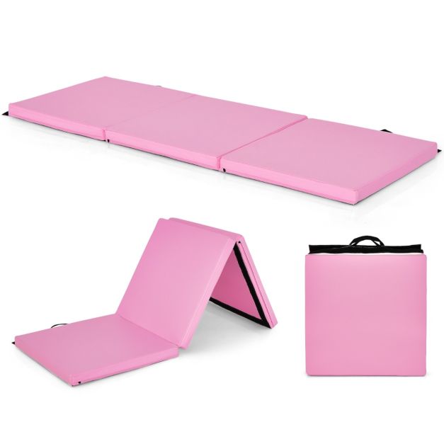 Coast Gymnastiekmat met 2 Handvatten - Parelkatoen - Roze - 180x60x5 cm