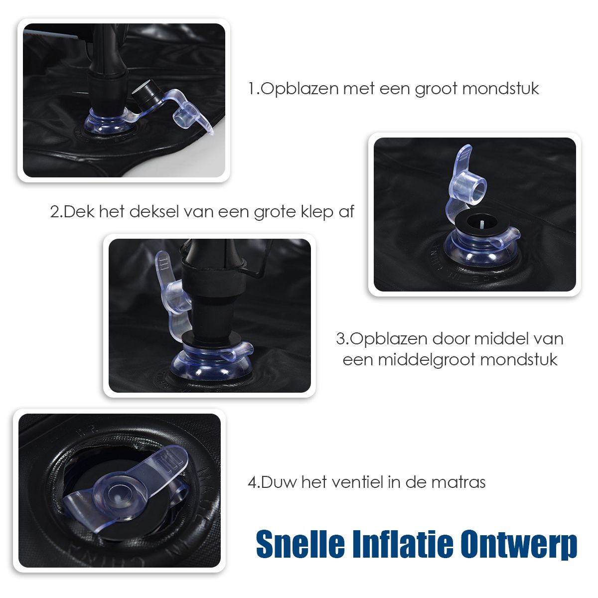coast Auto Luchtmatras - 180×123×12,5 cm – Zwart – Opblaasbaar Achterbank Luchtbed met Elektrische Pomp