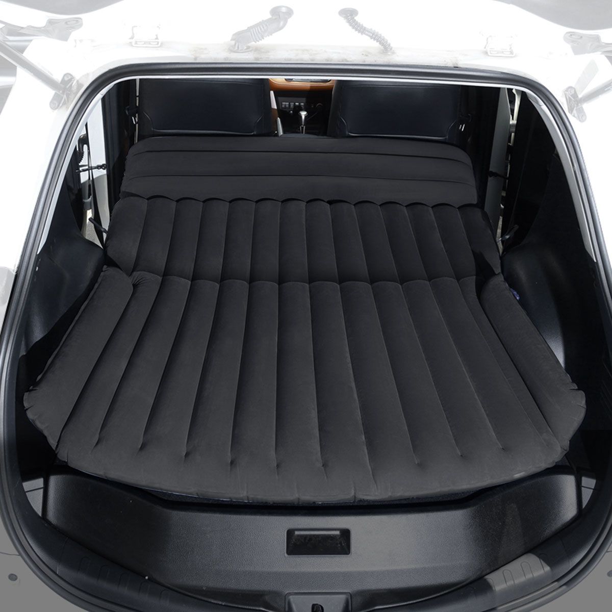 coast Auto Luchtmatras - 180×123×12,5 cm – Zwart – Opblaasbaar Achterbank Luchtbed met Elektrische Pomp