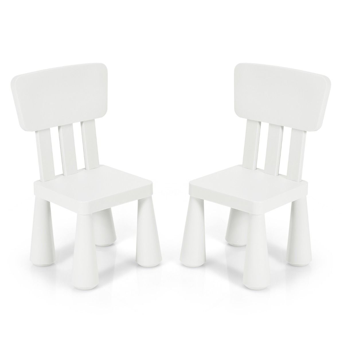 Coast 3-Delige Kindertafelset - 1 Tafel met 2 Stoelen - 76.5 x 54.5 x 49.5 cm - Polypropyleen - Wit