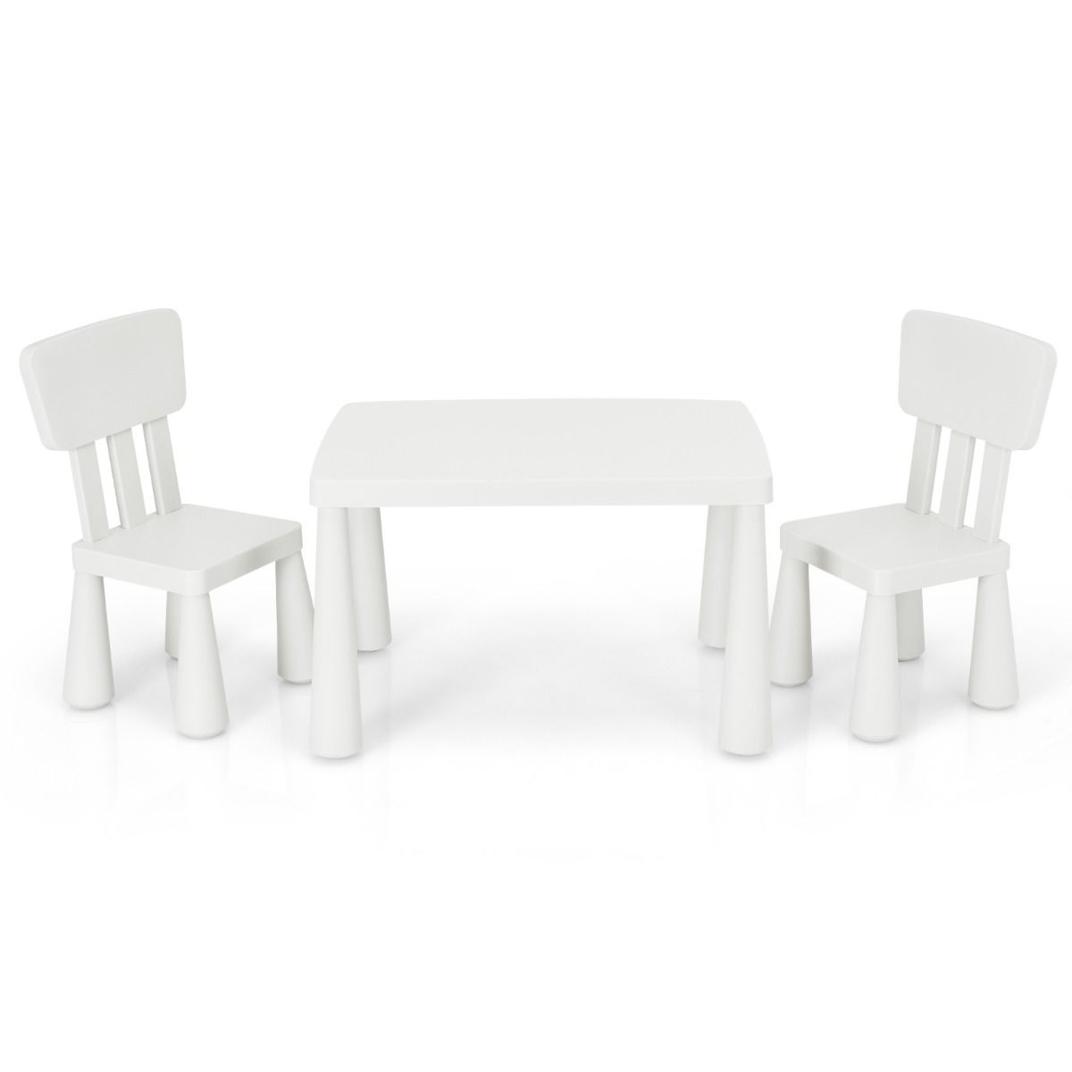 Coast 3-Delige Kindertafelset - 1 Tafel met 2 Stoelen - 76.5 x 54.5 x 49.5 cm - Polypropyleen - Wit