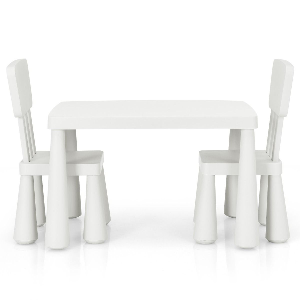Coast 3-Delige Kindertafelset - 1 Tafel met 2 Stoelen - 76.5 x 54.5 x 49.5 cm - Polypropyleen - Wit