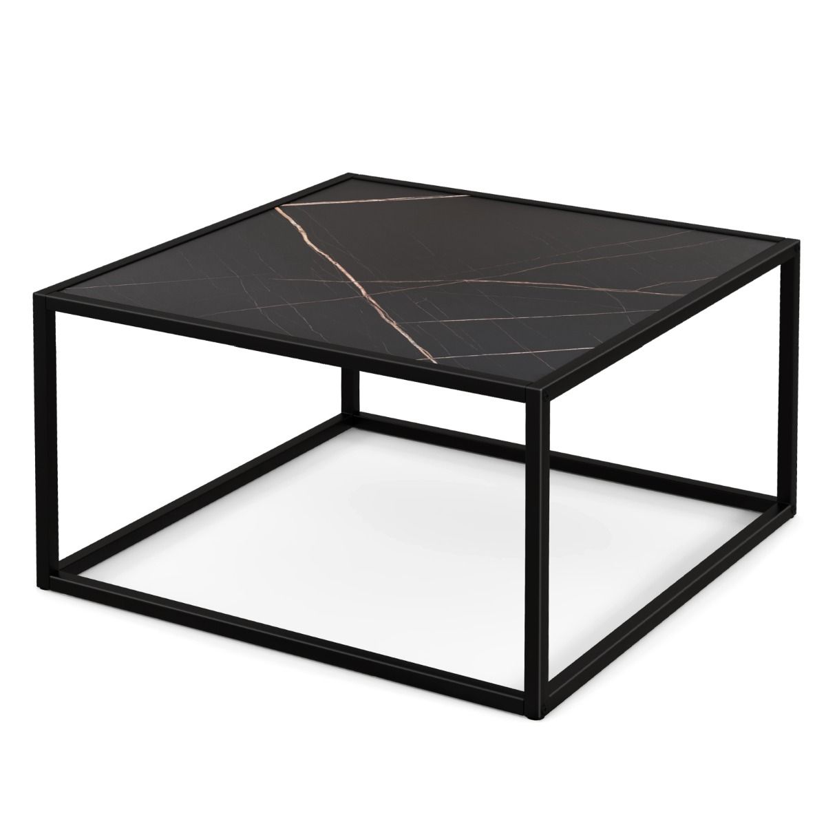 Coast Salontafel - Kunstmarmer - Rechthoekig - 70 x 70 x 40 cm - Zwart