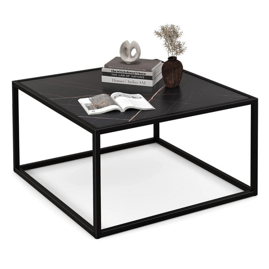 Coast Salontafel - Kunstmarmer - Rechthoekig - 70 x 70 x 40 cm - Zwart
