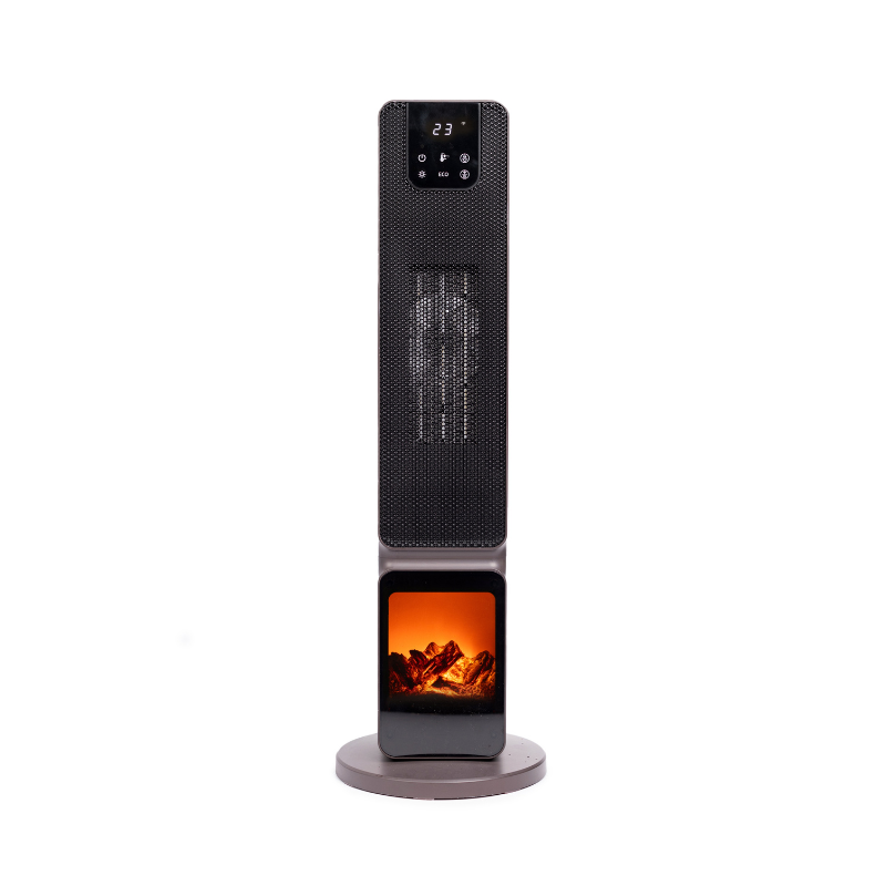 QLT Torenheater met vlammenspel – 92 cm hoog – zwart – stijlvolle elektrische heater voor binnen en overdekt terras