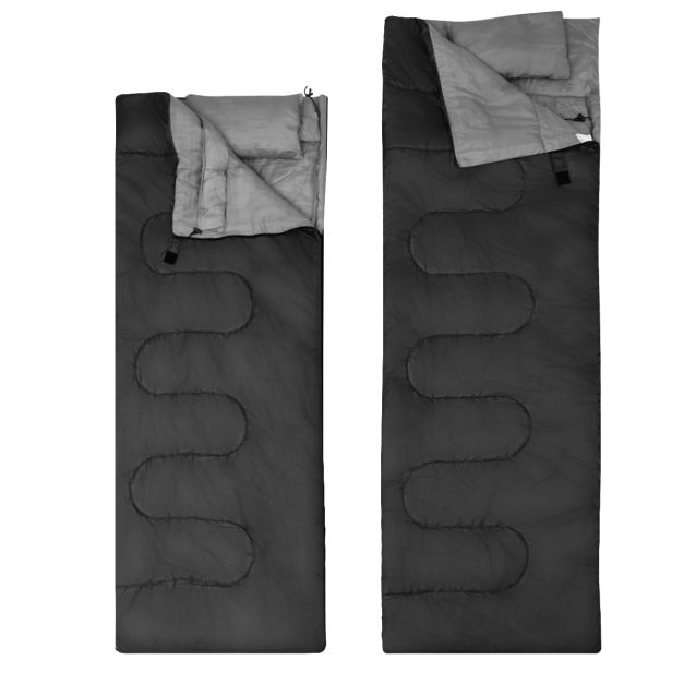 Coast Dubbele Slaapzak met 2 Kussens - 2 Persoons - met Draagtas - Waterdicht - 220 x 150 cm - Zwart