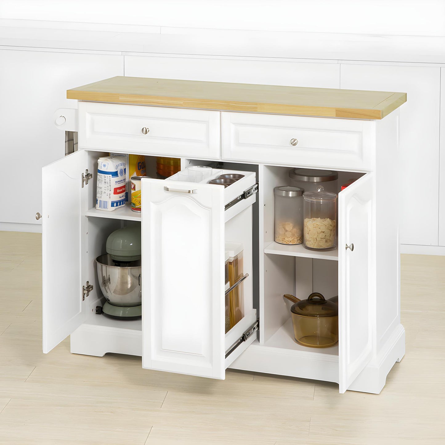 SoBuy Kookeiland met 2 Lades 3 Kasten