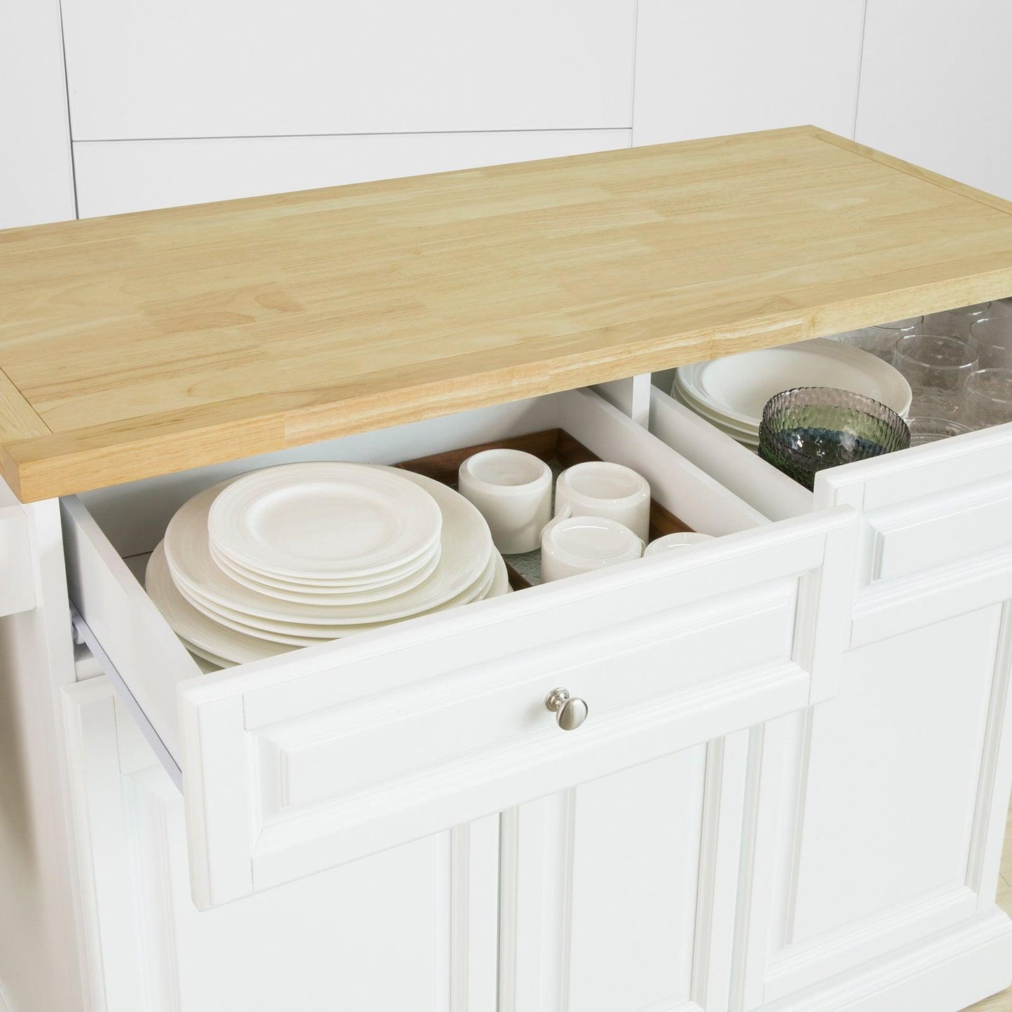 SoBuy Kookeiland met 2 Lades 3 Kasten
