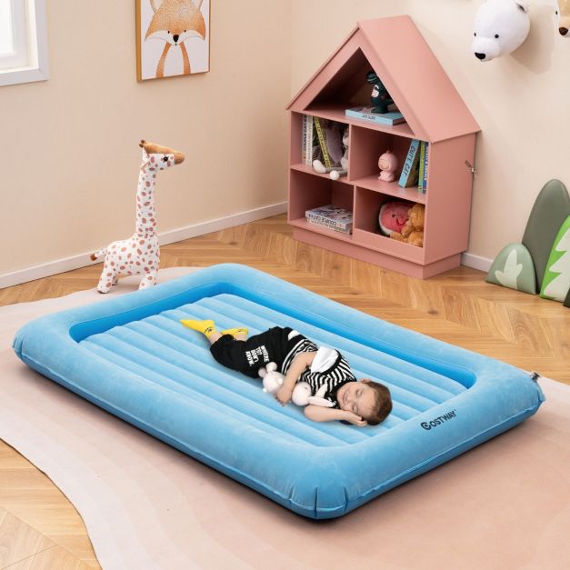 Coast Opblaasbare Matras - PVC + Vloksel - Blauw - Max.150 kg - 165x118x20 cm