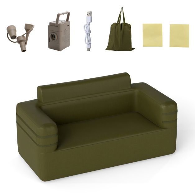Coast Buitenbank - Opblaasbaar - Draagbaar - Multifunctioneel - 176 x 84 x 81 cm - Groen