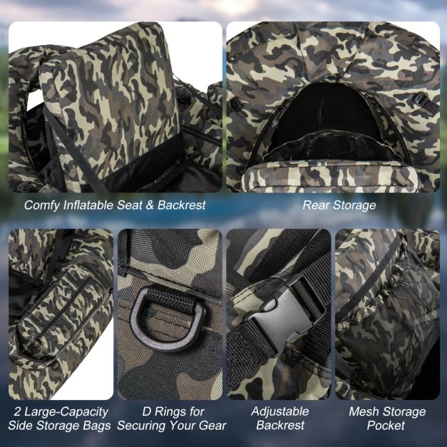 Coast Opblaasbare Vissersboot - Max.150 kg - Camouflage - PVC - 146x109x44 cm